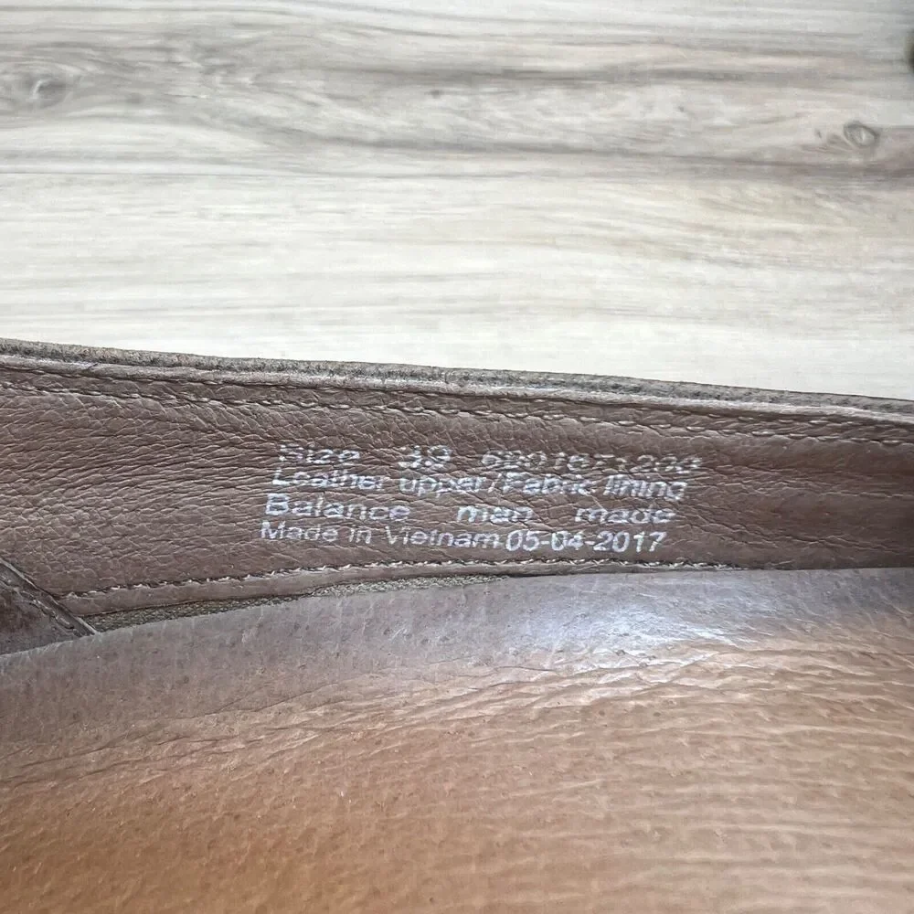 DANSKO LILIANA Burnished Teak Leather Wedge Shoe Pump Slip On 39 women‎ 8.5 - 9